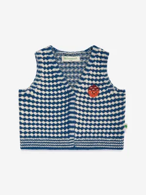 The Bonnie Mob Boys Hawthorn Chunky Checker Waistcoat in Blue