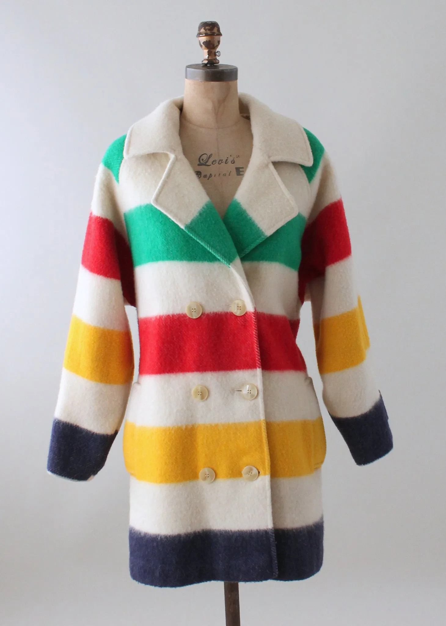 Vintage 1970s Hudson Bay Three Point Blanket Coat