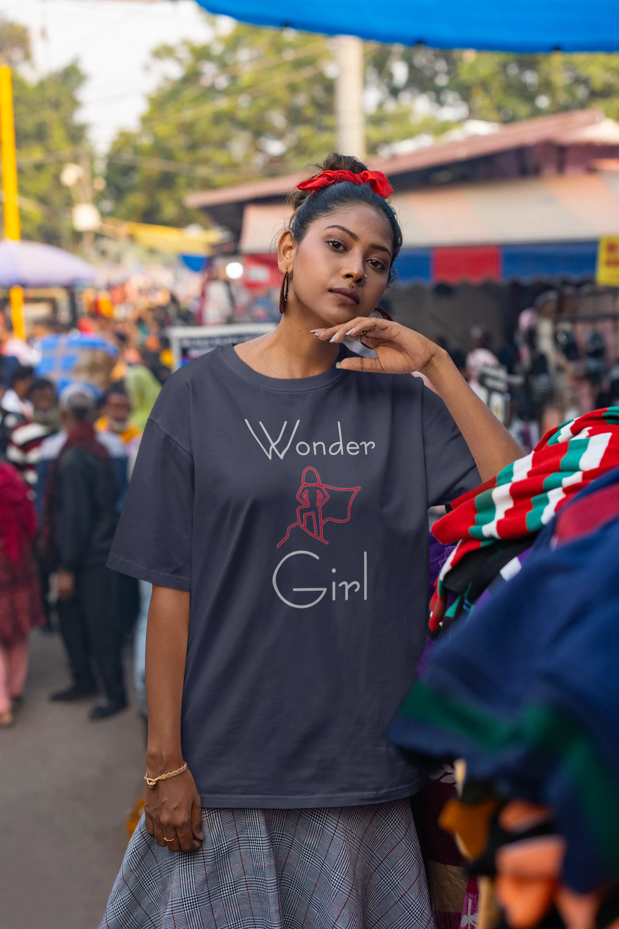 'Wonder Girl' Women's Cotton Oversized T-Shirt